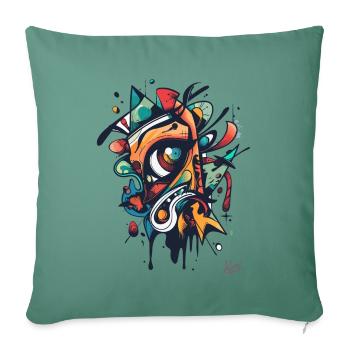 The Abstract Gaze of Modern Art - Sofa pillowcase 17,3'' x 17,3'' (45 x 45 cm) - cypress green - Front