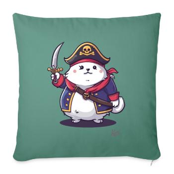 Flauschiger Haustier Pirat Katze - Sofakissenbezug 45 x 45 cm - Tanngrün - Vorne