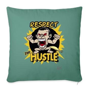 wütend Affen Mann Banane, Respektiere den Hustle - Sofakissenbezug 45 x 45 cm - Tanngrün - Vorne