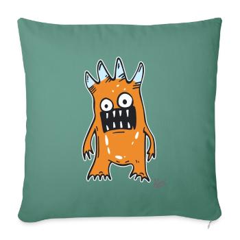 Orange funny stupid monster - Sofa pillowcase 17,3'' x 17,3'' (45 x 45 cm) - cypress green - Front