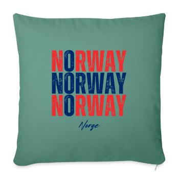 Norwegian flag, Norwegian pride - Sofa pillowcase 17,3'' x 17,3'' (45 x 45 cm) - cypress green - Front