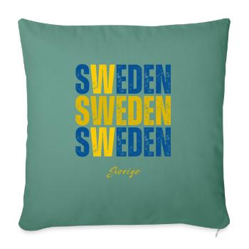 Drapeau de la Suède, fierté suédoise - Housse de coussin décorative 45 x 45 cm - vert sapin - Devant