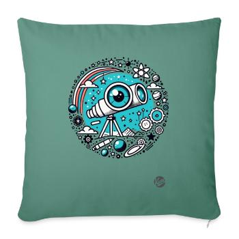 Astronomy Design "Eye of Astronomy" Telescope - Sofa pillowcase 17,3'' x 17,3'' (45 x 45 cm) - cypress green - Front