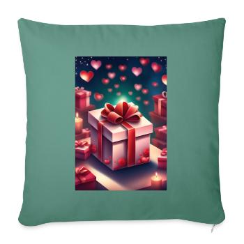Gift full of love - Sofa pillowcase 17,3'' x 17,3'' (45 x 45 cm) - cypress green - Front