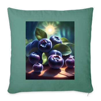 A pile of freshly picked blueberries - Sofa pillowcase 17,3'' x 17,3'' (45 x 45 cm) - cypress green - Front