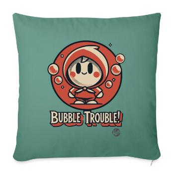 No Cute Kawaii Creature Soap Bubble Bubble - Sofa pillowcase 17,3'' x 17,3'' (45 x 45 cm) - cypress green - Front