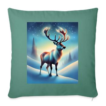 Magical winter night - Sofa pillowcase 17,3'' x 17,3'' (45 x 45 cm) - cypress green - Front