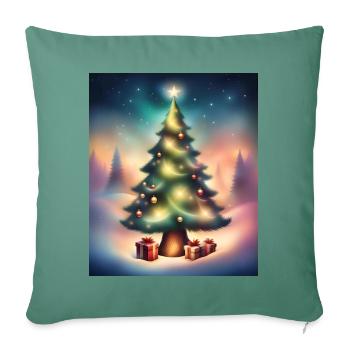 Christmas tree outside - Sofa pillowcase 17,3'' x 17,3'' (45 x 45 cm) - cypress green - Front