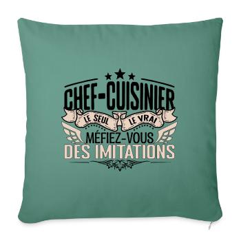 Cuisinier cadeau Cuisinier le vrai Cuisinier - Housse de coussin décorative 45 x 45 cm - vert sapin - Devant