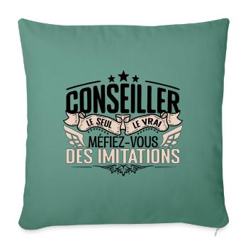 Conseiller cadeau Conseiller le vrai Conseiller - Housse de coussin décorative 45 x 45 cm - vert sapin - Devant