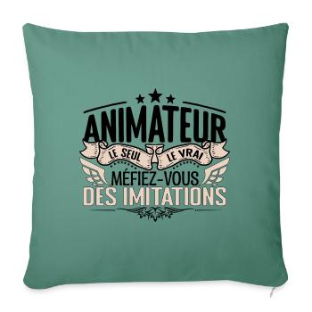 Animateur cadeau Animateur le vrai Animateur - Housse de coussin décorative 45 x 45 cm - vert sapin - Devant