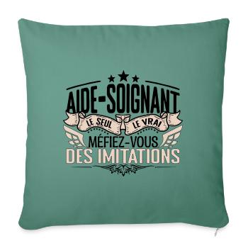 Aide Soignant cadeau Aide Soignant le vrai Aide So - Housse de coussin décorative 45 x 45 cm - vert sapin - Devant