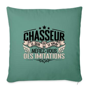 Chasseur cadeau Chasseur le vrai Chasseur - Housse de coussin décorative 45 x 45 cm - vert sapin - Devant