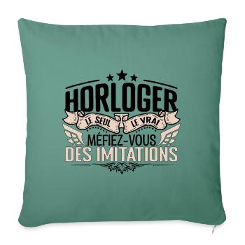 Horloger cadeau Horloger le vrai Horloger - Housse de coussin décorative 45 x 45 cm - vert sapin - Devant