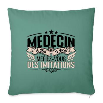 Médecin cadeau Médecin le vrai Médecin - Housse de coussin décorative 45 x 45 cm - vert sapin - Devant