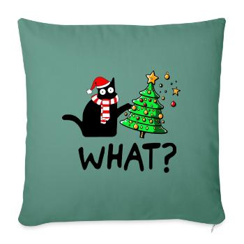 Naughty Cat Christmas Tree Cat Mom Gift - Sofa pillowcase 17,3'' x 17,3'' (45 x 45 cm) - cypress green - Front