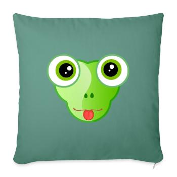 Grenouille verte Froggy - Housse de coussin décorative 45 x 45 cm - vert sapin - Devant