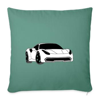 Voiture de sport automobile - Housse de coussin décorative 45 x 45 cm - vert sapin - Devant
