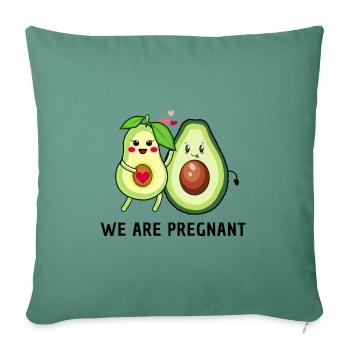 we are pregnant - Avocado Parents - Sofa pillowcase 17,3'' x 17,3'' (45 x 45 cm) - cypress green - Front