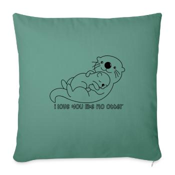 Otter Liebe - Sofakissenbezug 45 x 45 cm - Tanngrün - Vorne