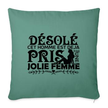 cadeau copain mari Le meilleur copain du monde !! - Housse de coussin décorative 45 x 45 cm - vert sapin - Devant