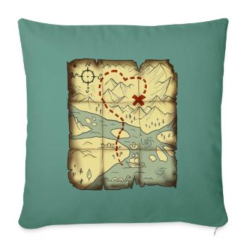 Treasure map to the most valuable treasure (Valentine's Day - Sofa pillowcase 17,3'' x 17,3'' (45 x 45 cm) - cypress green - Front