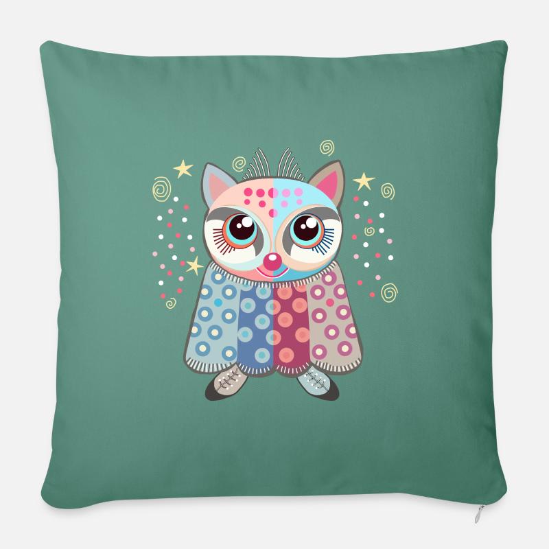 zézette - Housse de coussin décorative 45 x 45 cm - vert sapin