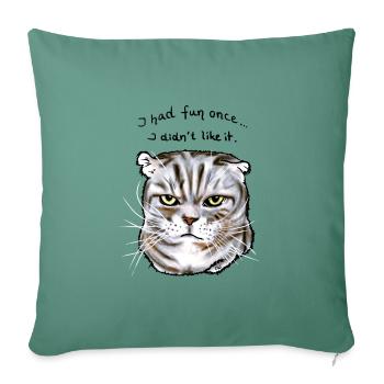 Jasper doesn't like to laugh - Sofa pillowcase 17,3'' x 17,3'' (45 x 45 cm) - cypress green - Front