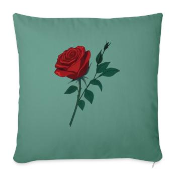 Murmure de la Rose - Housse de coussin décorative 45 x 45 cm - vert sapin - Devant