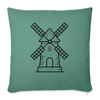 Windmill icon - Sofa pillowcase 17,3'' x 17,3'' (45 x 45 cm) - cypress green - Front