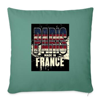 Paris Made In France - Housse de coussin décorative 45 x 45 cm - vert sapin - Devant