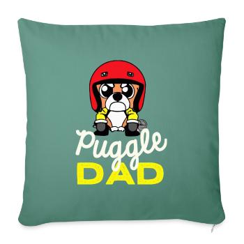 Puggle Dad Racing Dog Papa Gift Retro - Sofa pillowcase 17,3'' x 17,3'' (45 x 45 cm) - cypress green - Front