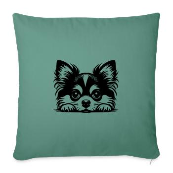 Reclining Chihuahua Vector Design - Sofa pillowcase 17,3'' x 17,3'' (45 x 45 cm) - cypress green - Front