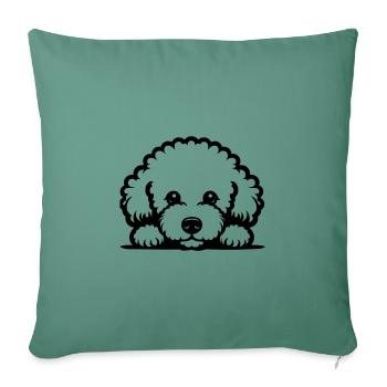 Reclining Bichon Frisé Vector Design - Sofa pillowcase 17,3'' x 17,3'' (45 x 45 cm) - cypress green - Front