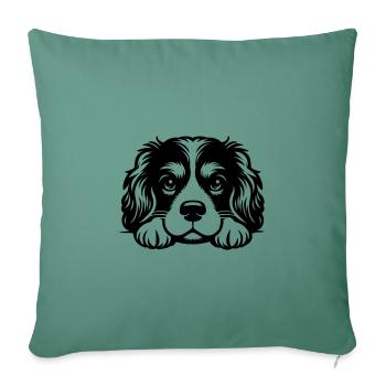 Reclining Cavalier Vector Design - Sofa pillowcase 17,3'' x 17,3'' (45 x 45 cm) - cypress green - Front