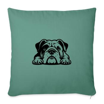 Reclining Bulldog Vector Design - Sofa pillowcase 17,3'' x 17,3'' (45 x 45 cm) - cypress green - Front