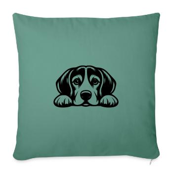 Lying Beagle Vector Design - Sofa pillowcase 17,3'' x 17,3'' (45 x 45 cm) - cypress green - Front