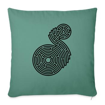 round two-part labyrinth - Sofa pillowcase 17,3'' x 17,3'' (45 x 45 cm) - cypress green - Front