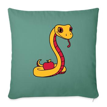 teufel boese suende apfel eva adam mensch gott ver - Sofakissenbezug 45 x 45 cm - Tanngrün - Vorne