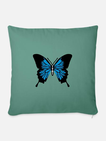 Schmetterling - Sofakissenbezug 45 x 45 cm - Tanngrün