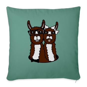 hole faces head love in love couple couples f - Sofa pillowcase 17,3'' x 17,3'' (45 x 45 cm) - cypress green - Front