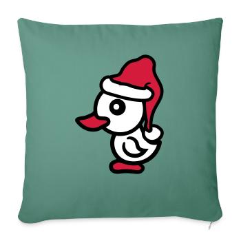 Noël Noël Père Noël Salutations d'hiver - Housse de coussin décorative 45 x 45 cm - vert sapin - Devant