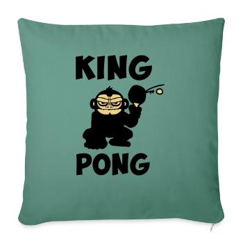 ping pong, tennis de table humour drôle - Housse de coussin décorative 45 x 45 cm - vert sapin - Devant