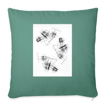 Cubes abstraits - Housse de coussin décorative 45 x 45 cm - vert sapin - Devant