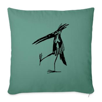 Standing bird - Sofa pillowcase 17,3'' x 17,3'' (45 x 45 cm) - cypress green - Front