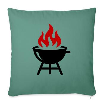 Grill Flame Icon - Sofa pillowcase 17,3'' x 17,3'' (45 x 45 cm) - cypress green - Front