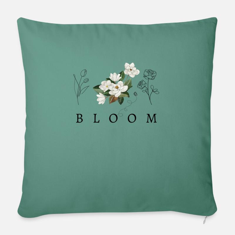 Bloom Floral Design - Sofakissenbezug 45 x 45 cm - Tanngrün