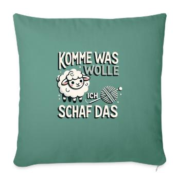 Viens qu’est-ce que je veux brebis ça - Housse de coussin décorative 45 x 45 cm - vert sapin - Devant