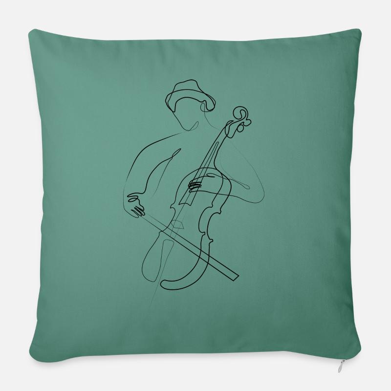 Jazzmusiker - Sofakissenbezug 45 x 45 cm - Tanngrün