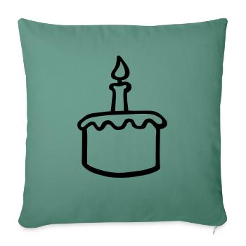 gateau danniversaire - Housse de coussin décorative 45 x 45 cm - vert sapin - Devant